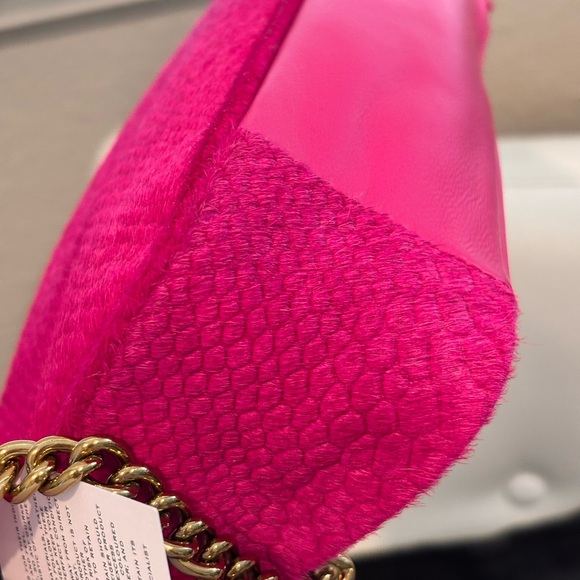 Kurt Geiger Fuchsia Calfhair & Leather Puffy 2 Way Crossbody Bag NWT W/ Dustbag - Picture 10 of 16